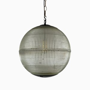 Lampe à Suspension Globe Holophane Mid-Century en Verre