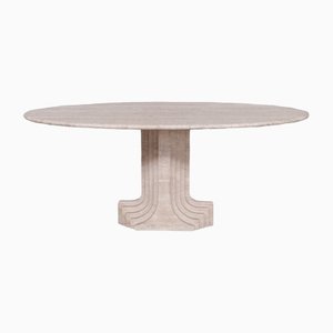 Travertine Argo Dining Table attributed to Carlo Scarpa