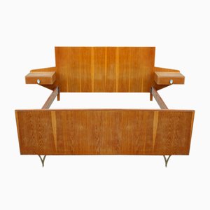 Italian Chestnut Bed attributed to Gio Ponti, 1950s