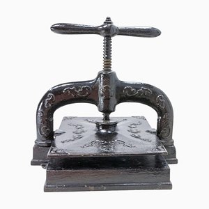 Antique Wrought Iron Workshop Book Press, France, 1850s
