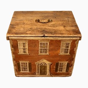 19th Century Pine Box with Painted Decoration