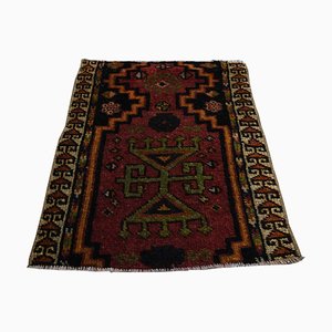 Türkischer Vintage Kelim Teppich aus roter Wolle