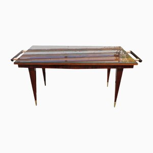 Mid-Century Style French High Gloss Dining Table in Rosewood