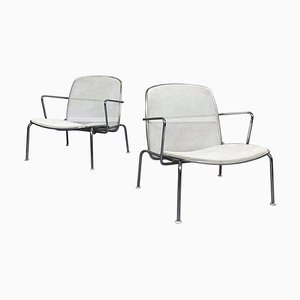 Set of 21st Century Italian White Metal Steel Web Armchairs by Citterio for B&b, 2000s