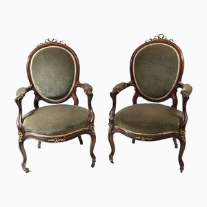 Fauteuils de Salon Victoriens, 1870s, Set de 2