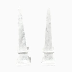 Italian Marble Obelisks Columns, Set of 2