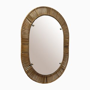 Italian Wrought Iron Bamboo Mirror Frame, 1950s