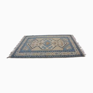 Vintage anatolischer Teppich in Beige & Blau