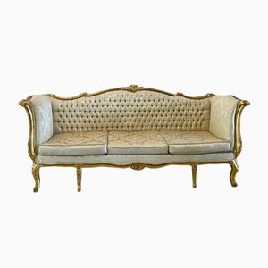 Antique Victorian French Carved Gilded Settee