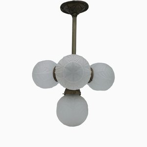 Art Deco Ceiling Light with Four Globes, 1930s