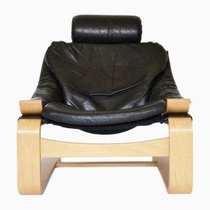 Vintage Leather Kroken Lounge Chairs by Åke Fribytes for Nelo Mobel, 1970s