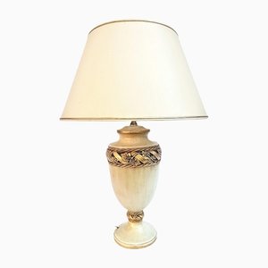 Large Ceramic Lamp with Gilded Ornament