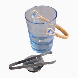 Secchiello per il ghiaccio con griglia e pinze di Jacob E Bang per Holmegaard Denmark, set di 3