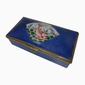 Caja de cerámica chinoiserie, siglo XIX