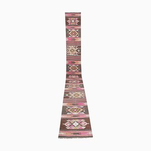 Vintage Turkish Pink Kilim Runner Rug