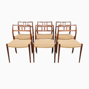Model 79 & 64 Dining Chairs in Rosewood by Niels Otto Møller for J. L. Møllers, Denmark, Set of 6