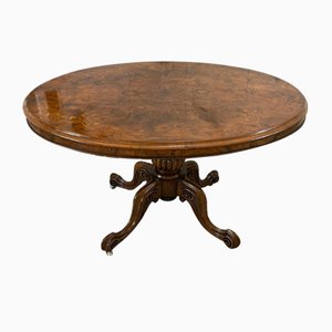 Antique Victorian Burr Walnut Oval Inlaid Centre Table