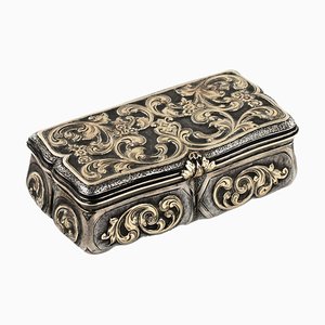 19th Century Silver Snuffbox with Gold Decor