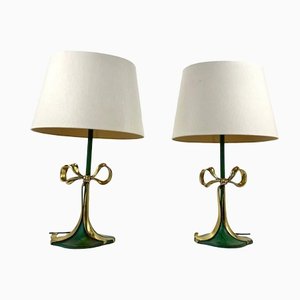 Lampes de Bureau en Bronze Émaillé de Valenti, Italie, 1970s, Set de 2