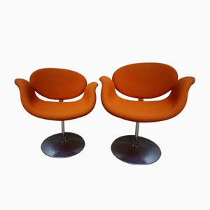 Orange Tulip Swivel Chairs by Pierre Paulin for Artifort, Set of 2