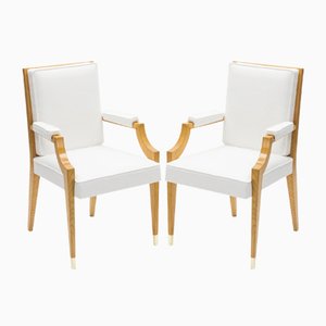 Neoclassical Ash Wood Armchairs by André Arbus, 1940s , Set of 2