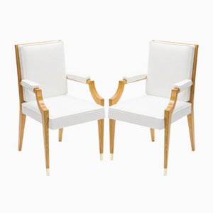 Neoklassizistische Armlehnstühle aus Eschenholz von André Arbus, 1940er, 2er Set