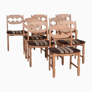 Oak Danish Razor Dining Chairs by Henning Kjærnulf
