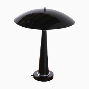 Lámpara de mesa UFO posmoderna en negro de Hala, años 80