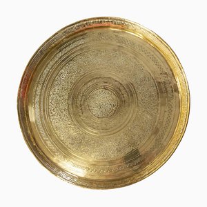 Early 20th Century Moroccan Moorish Polished Copper Tray