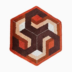 Mid-Century Hexagon Rug, Denmark, 1960s