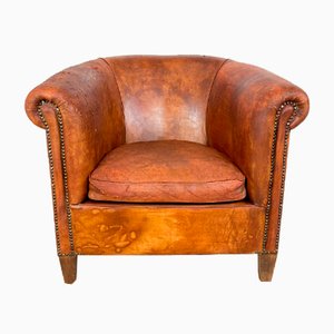 Vintage Sheep Leather Club Chair Aalten