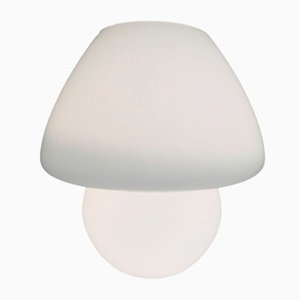 German Peill & Putzler White Glass Mushroom Table Lamp, 1970s