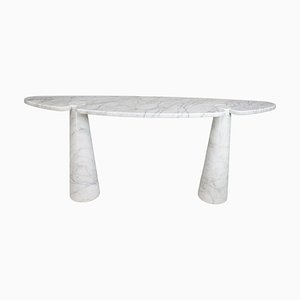 Weiße Eros Konsole aus weißem Carrara Marmor von Angelo Mangiarotti für Skipper, Italien, 1970er