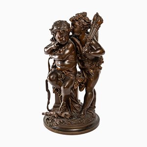 Bronzeskulptur mit Amours von A. Carrier