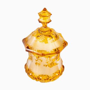 Azucarero bohemio de cristal, siglo XIX