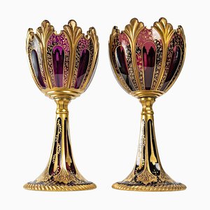 19th Century Bohemian Goblets, Set of 2