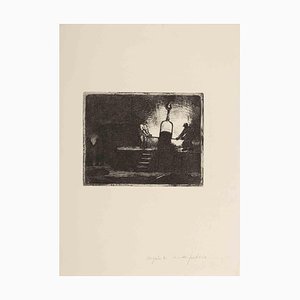Angèle Delasalle, Working, Original Etching, Mid-20th-Century