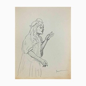 Pierre Georges Jeanniot, The Sorcerer, Original Zeichnung, 1890er