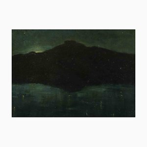 Giovan Battista Ferrari, Nocturnal, Original Oil Painting, 19th-Century