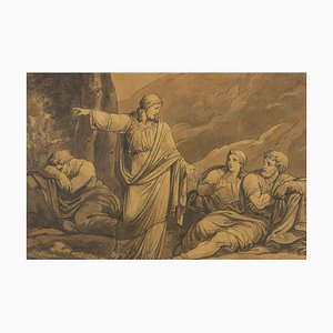 Bartolomeo Pinelli, Holy Scene, Drawing, 19th-Century