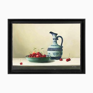 Zhang Wei Guang, cerezas en la mesa, pintura al óleo original, 2007