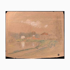 Edmond Cuisinier, Landscape, Original Drawing, Early 20th-Century