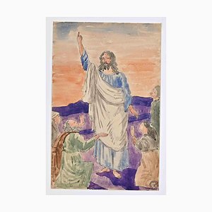 Gaston Touissant, The Redeemer, Original Drawing, Early 20th-Century