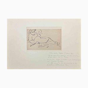 Pino Della Selva, Half-Stretched Woman, Original Zeichnung, 1950er