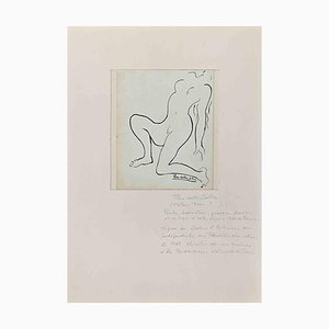 Dibujo original de Pino Della Selva, Nude of Woman, años 50