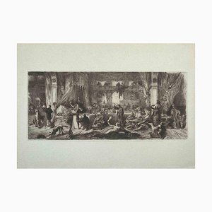 Charles Courtry, The Party, Original Etching, Late 19th-Century