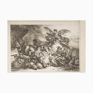 Jean Baptiste Huet, L'Arrivée des Anges, Gravure à l'Eau-Forte, 18ème Siècle