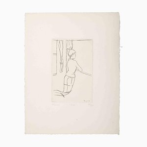 Benn alias Bencjon Rabinowicz, Girl at the Window, Original Etching, 1987