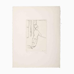 Benn alias Bencjon Rabinowicz, Girl at the Window, Original Etching, 1987