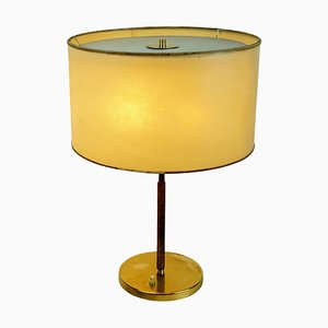 Mid-Century Model 1268 Table Lamp in Brass and Leather by J. T. Kalmar, Austrian